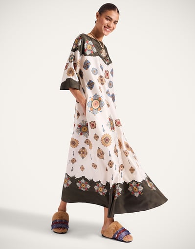 vintage mother of the bride dresses tea length Vintage A-Line Chiffon V-Neck Mother of The Bride Dress Long Sleeve Br misshow.com