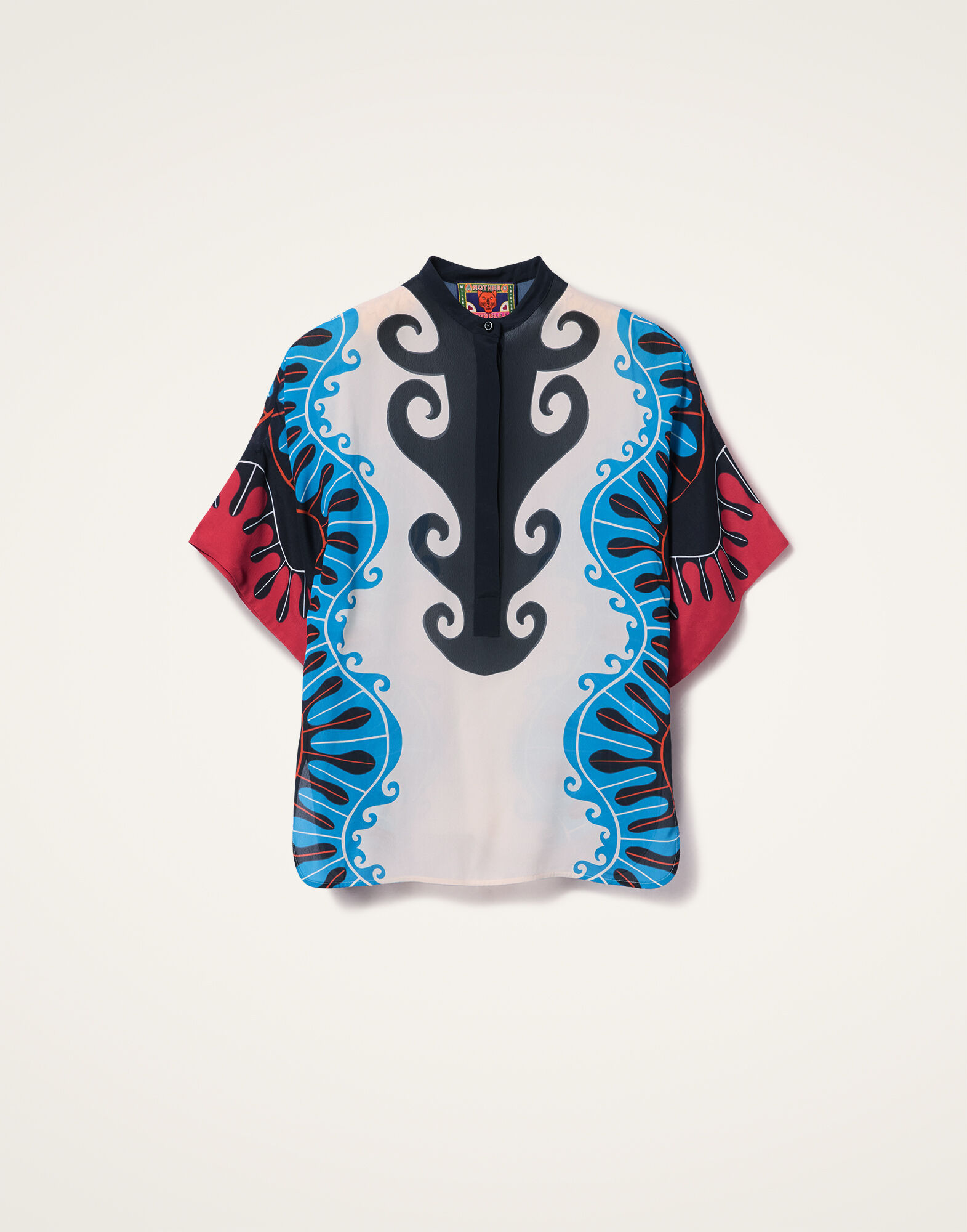 La DoubleJ Estelle Blouse Pacific Plac&eacute;e Blue Petrol SHI0089VIS019PCF03BU05