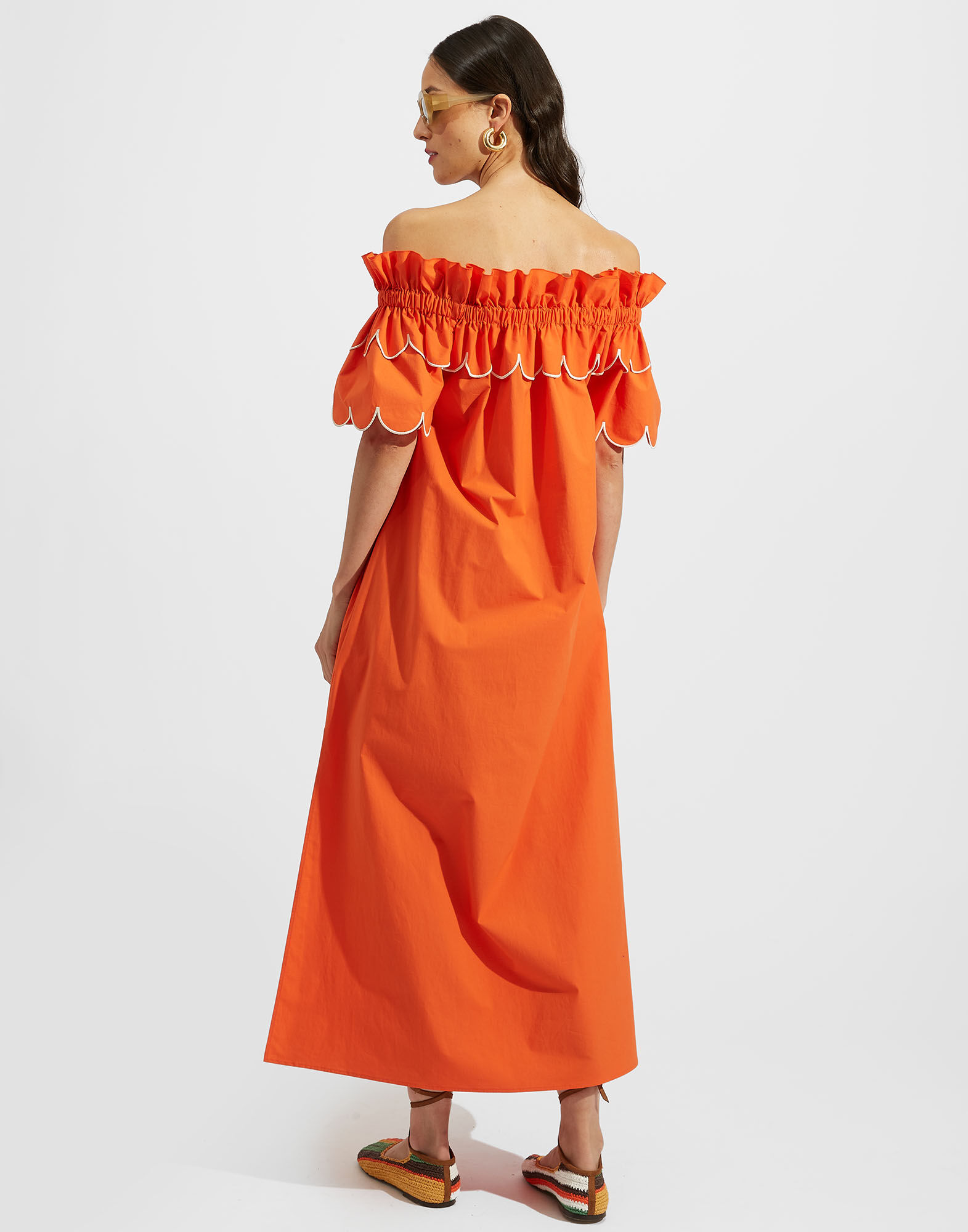 La DoubleJ Breakfast Dress Embroidered Solid Coral DRE0504COT043SOLIDRE03