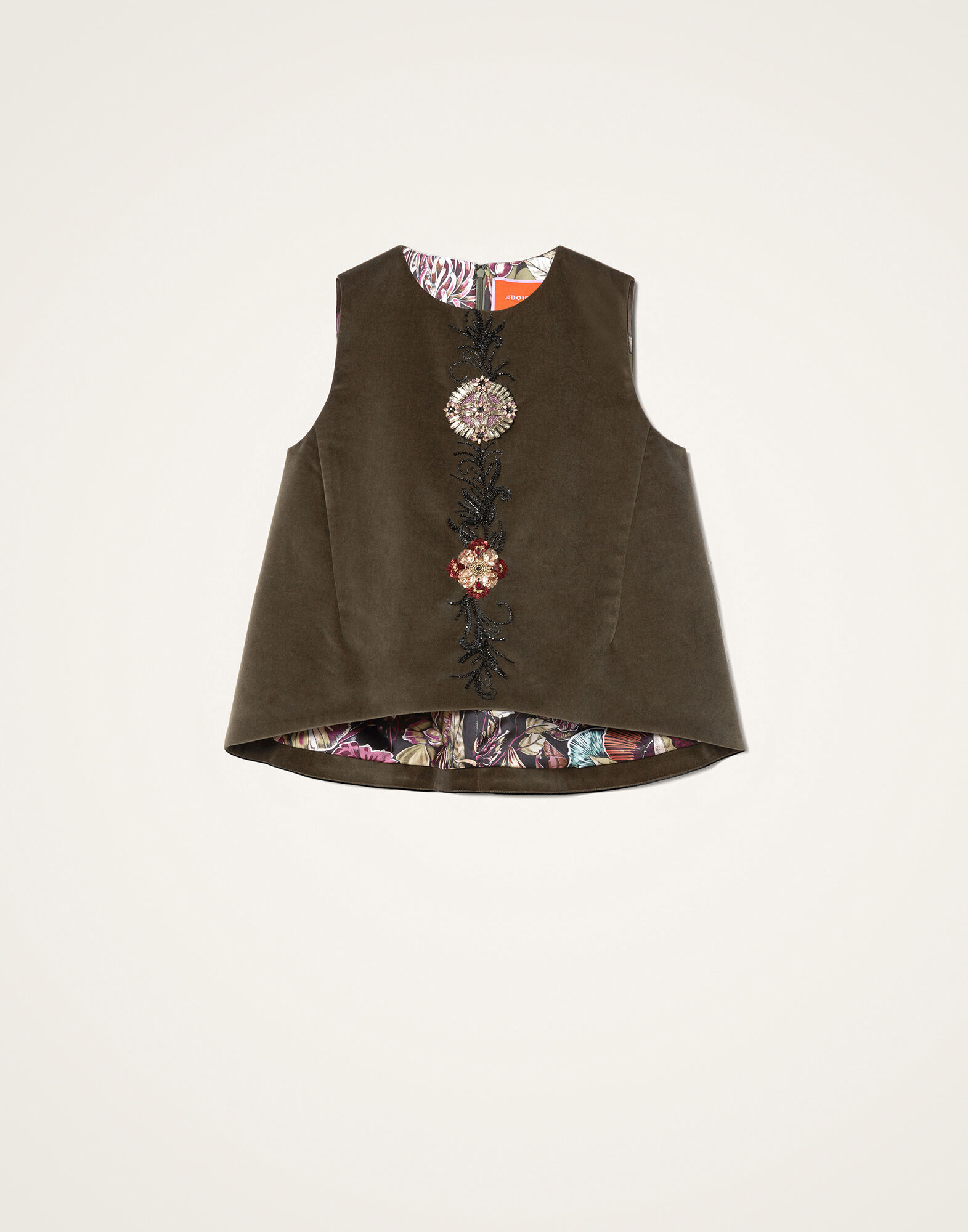 La DoubleJ La Scala Top Solid Moss Green TOP0169VEL011SOLIDGR14