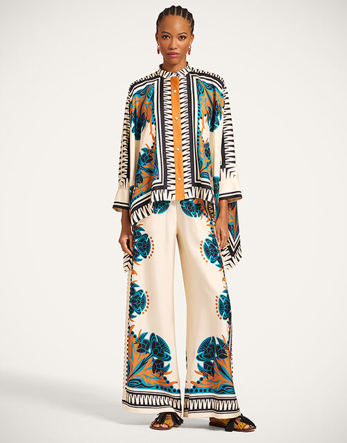 La DoubleJ Palazzo Pants Florence Plac&eacute;e TRO0026SIL006FLO0002