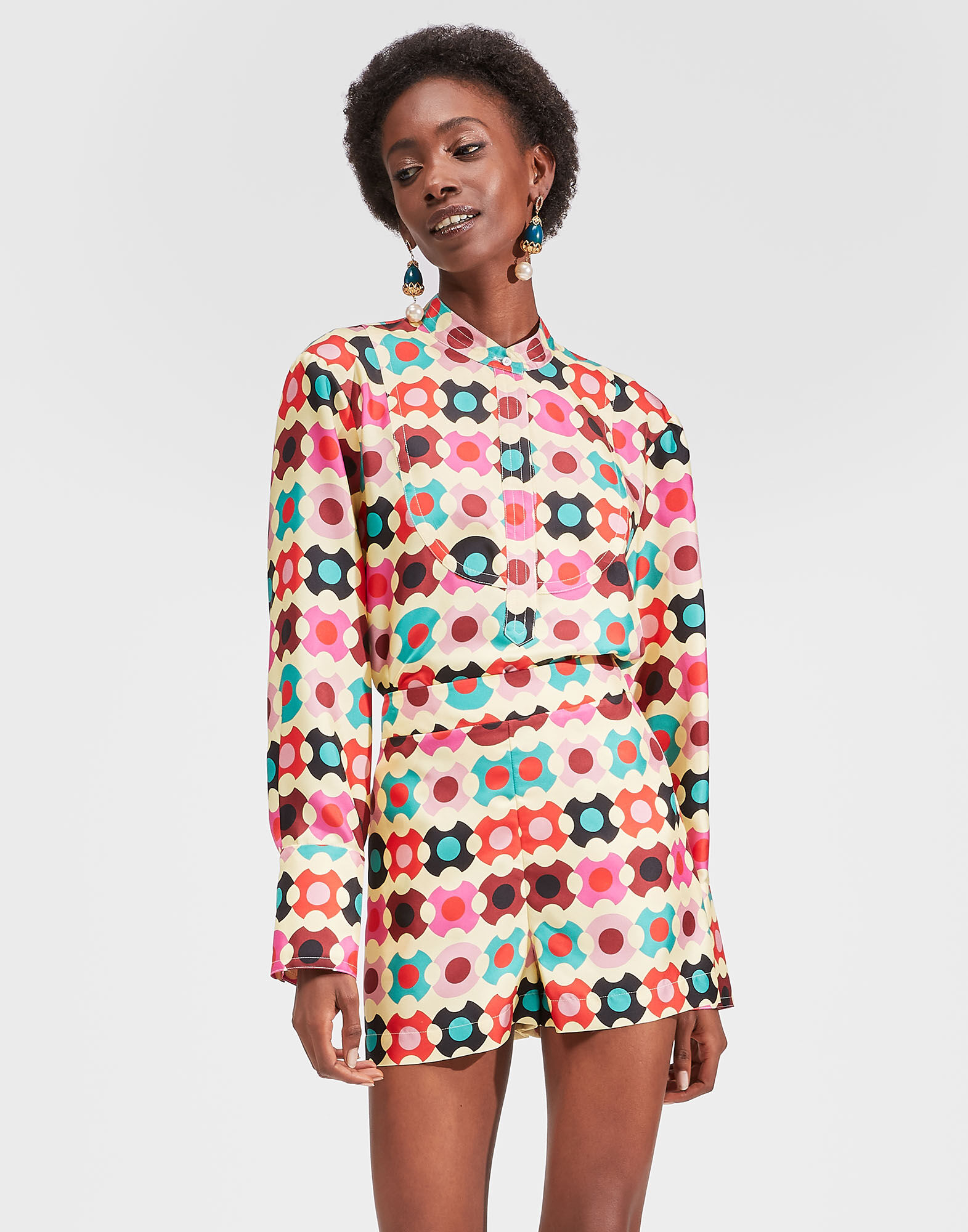 LaDoubleJ Portofino Shirt Groovy Dot Giallo SHI0046SIL001GRO0003