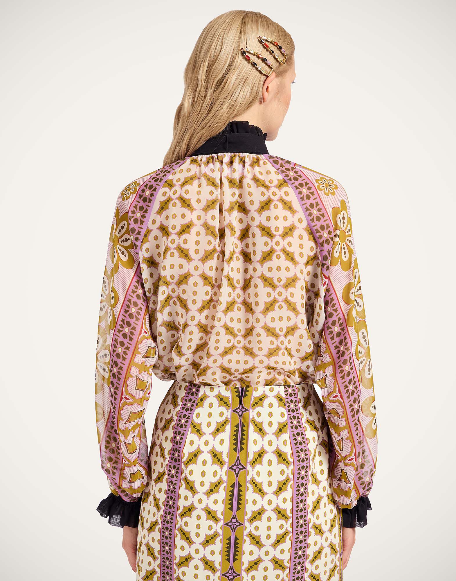 La DoubleJ Cerere Blouse Pagoda Plac&eacute;e Pink SHI0086SIL014PAG01PI01