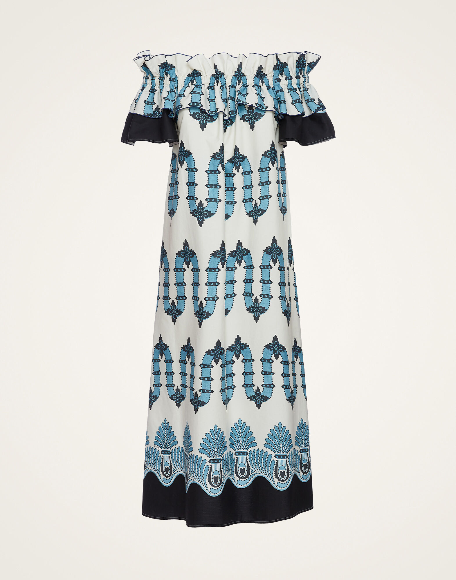 La DoubleJ Breakfast Dress Scirocco Plac&eacute;e Ivory DRE0331COT039SCI03WH04