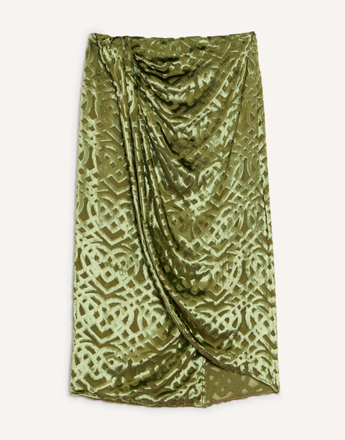 La DoubleJ Drape Skirt Verona Green SKI0210VEL021VER02GR02