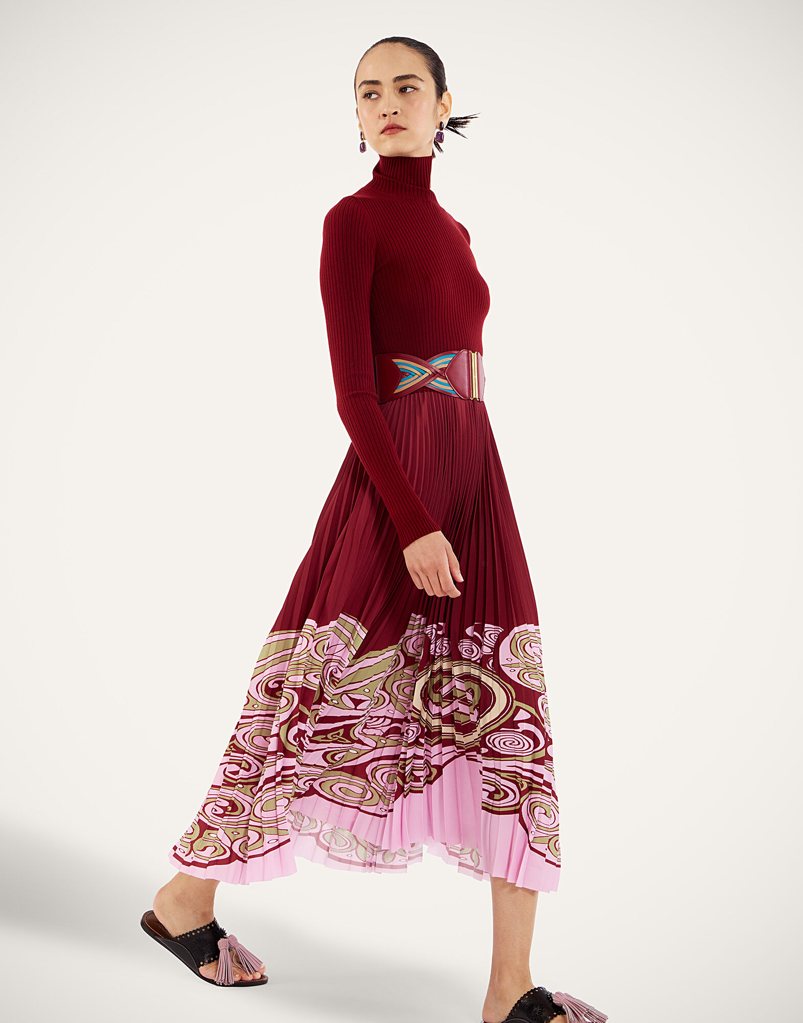 La DoubleJ Moondance Knit Dress Kells Plac&eacute;e Burgundy DRE1017KNI192VA528RE07