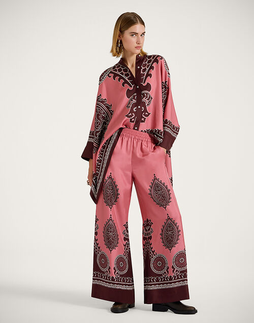 La DoubleJ Palazzo Pants Oltrarno Placée Pink TRO0026SIL006OLT03PI01