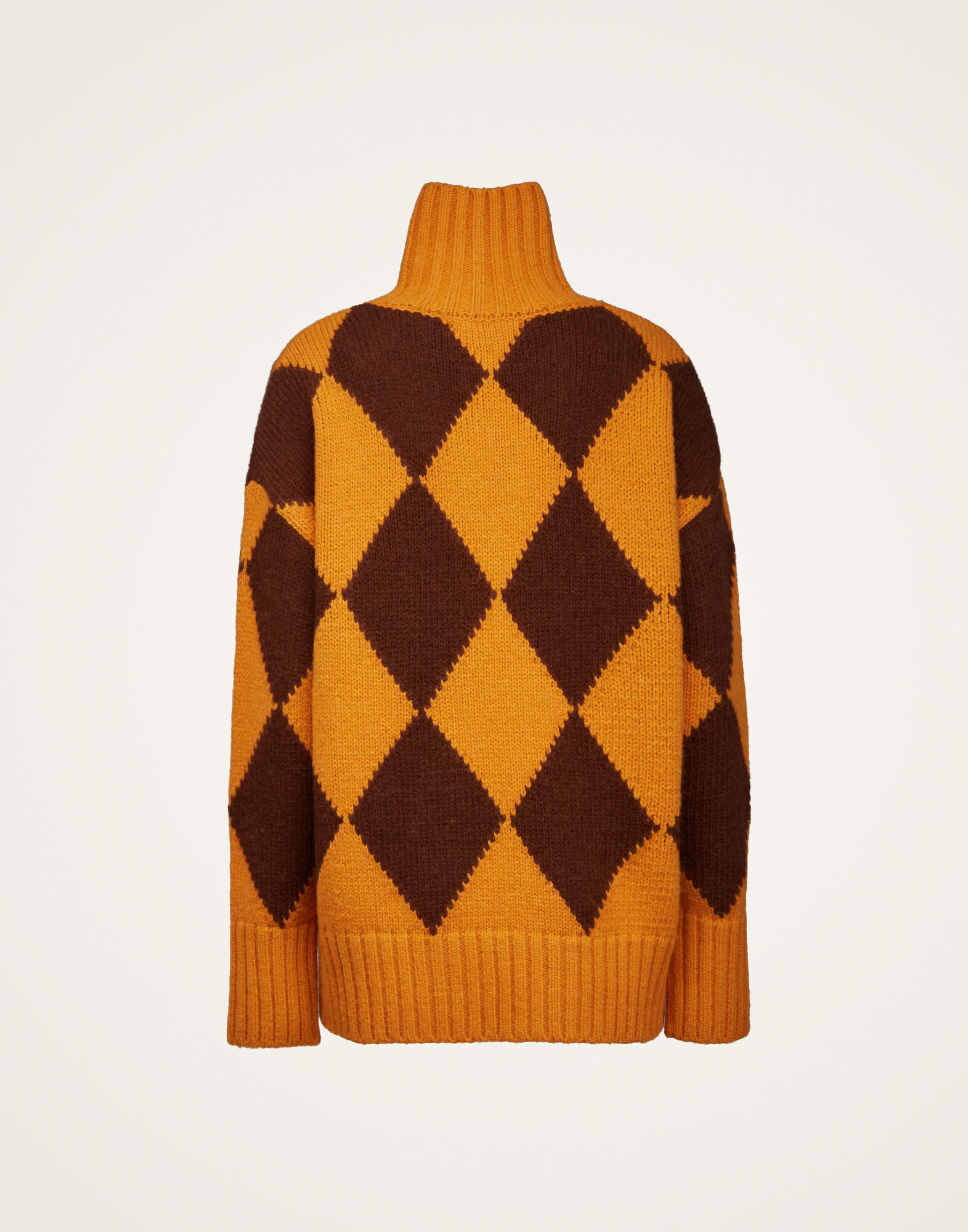 La DoubleJ Argyle Sweater Yellow / Brown PUL0091KNI064VAR0168
