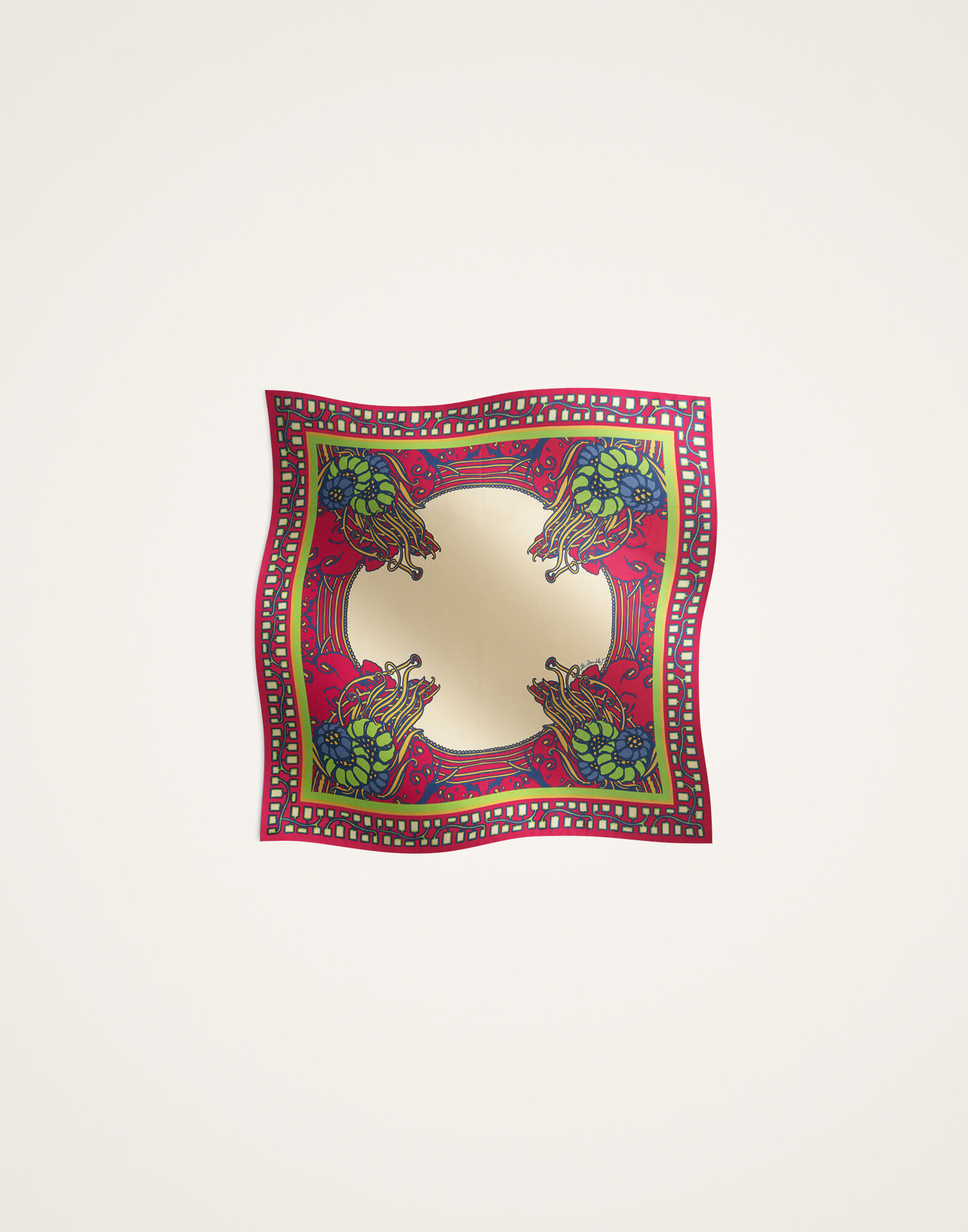 La DoubleJ Foulard 45 Lemuria Plac&eacute;e Pink SCA0065SIL006LEM02PI01