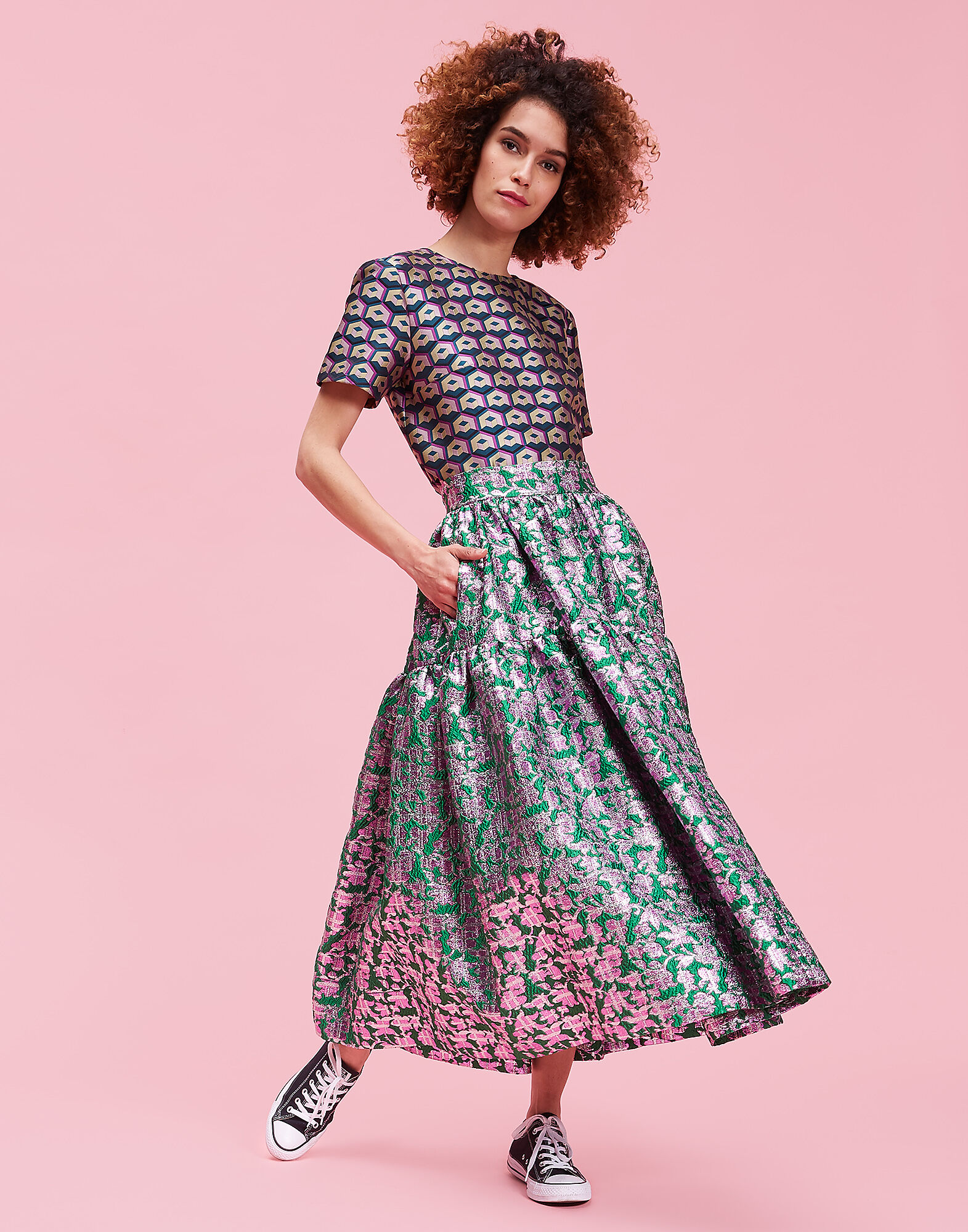 LaDoubleJ Oscar Skirt Check Verde SKI0012JAC009CHE0002