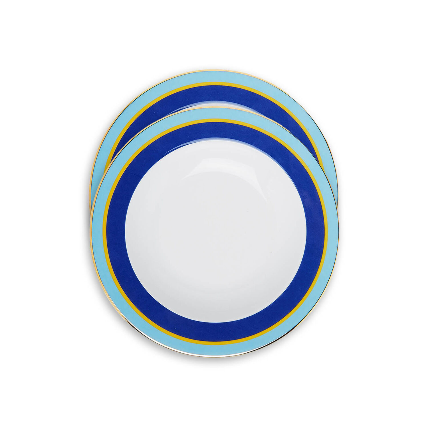 La Doublej Soup Plates Set Of 2 In Rainbow Blue