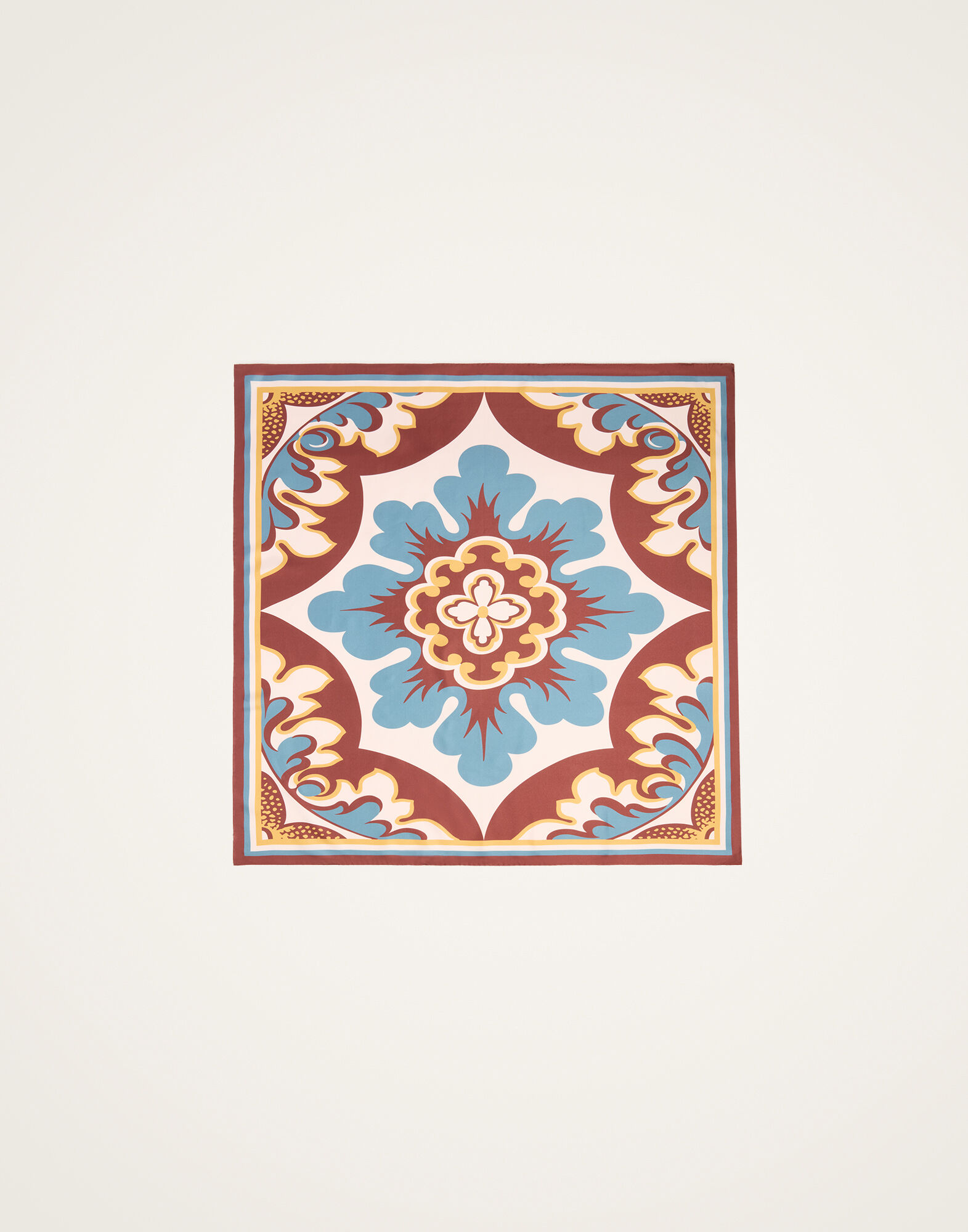 La DoubleJ Foulard 90 Palazzo Plac&eacute;e Chocolate SCA0067SIL006PAL08BR07