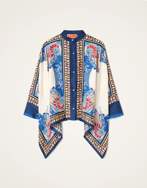 La DoubleJ Foulard Shirt Lemuria Plac&eacute;e Blue SHI0059SIL006LEM02BU03