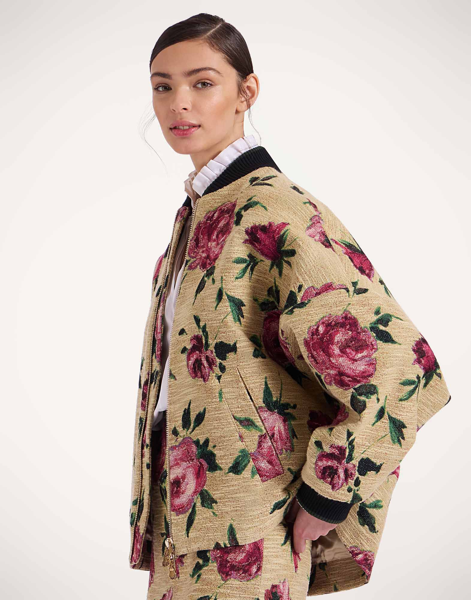 La DoubleJ Brooklyn Bomber Roses Light Beige JAC0128COT069ROS06BR01