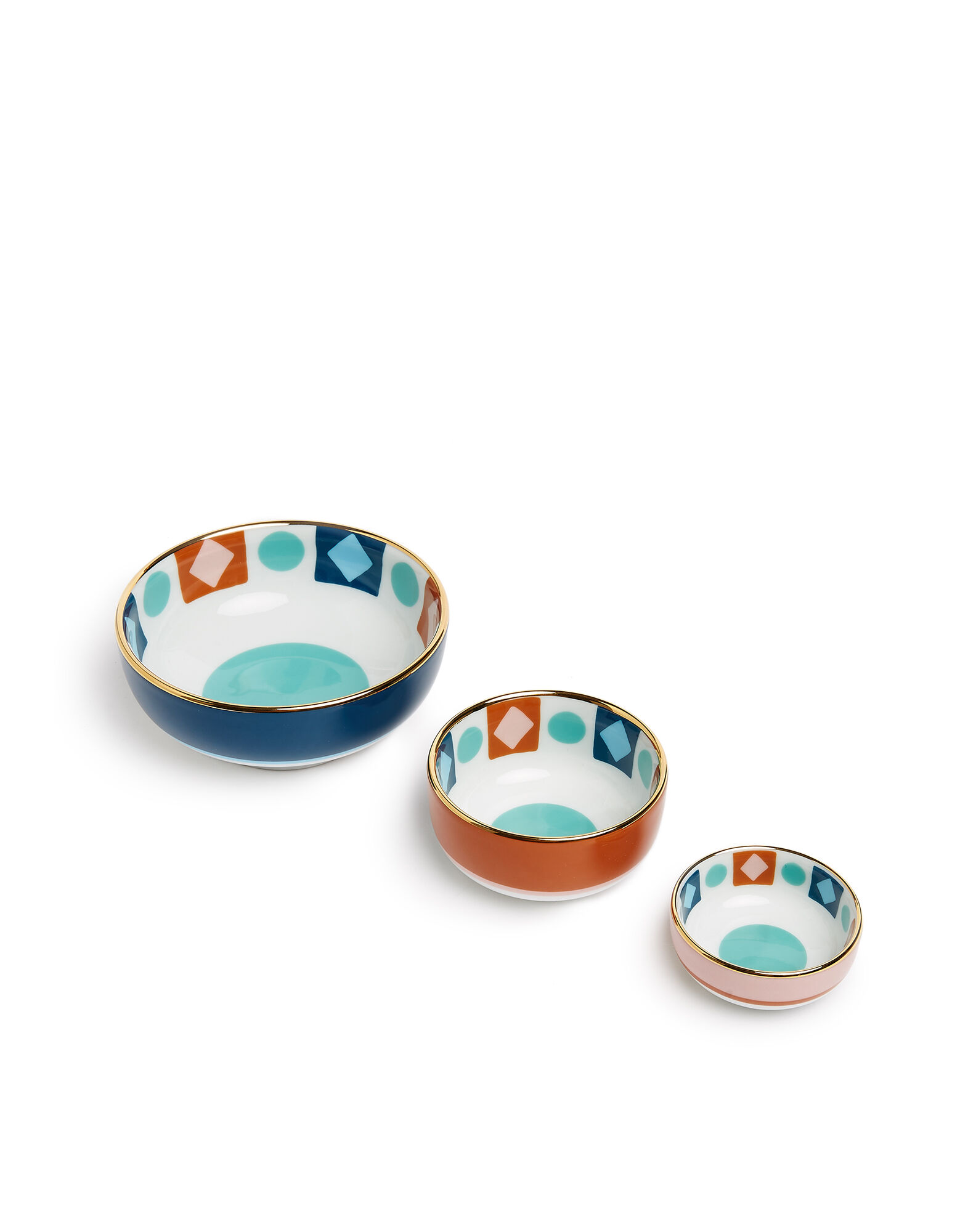 La DoubleJ Nesting Bowls Set Diamond Dots CIO0004CER001CHA0004