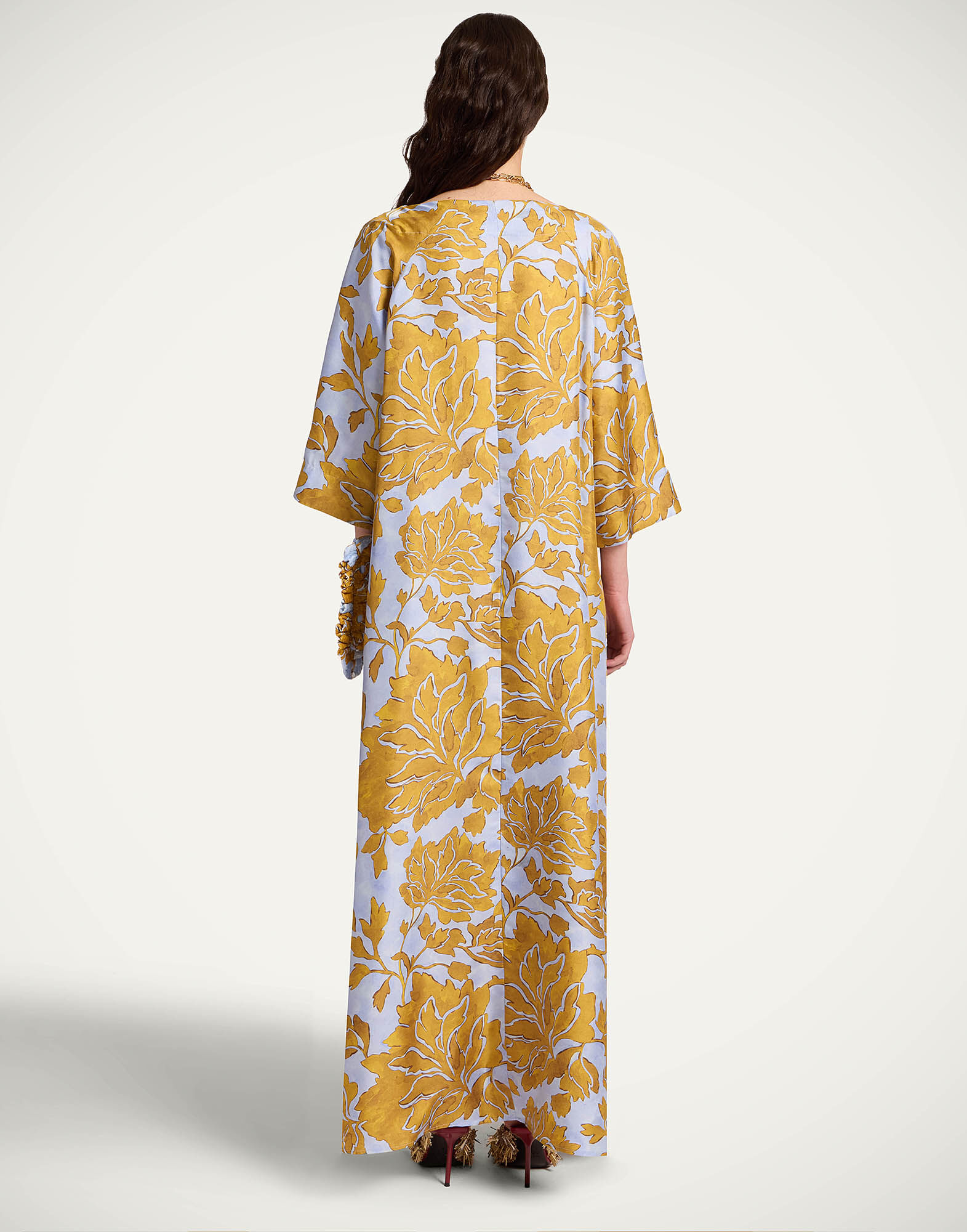 La DoubleJ Muumuu Dress Round Neck Tangle Light Blue DRE0370SIL001TAN01BU01