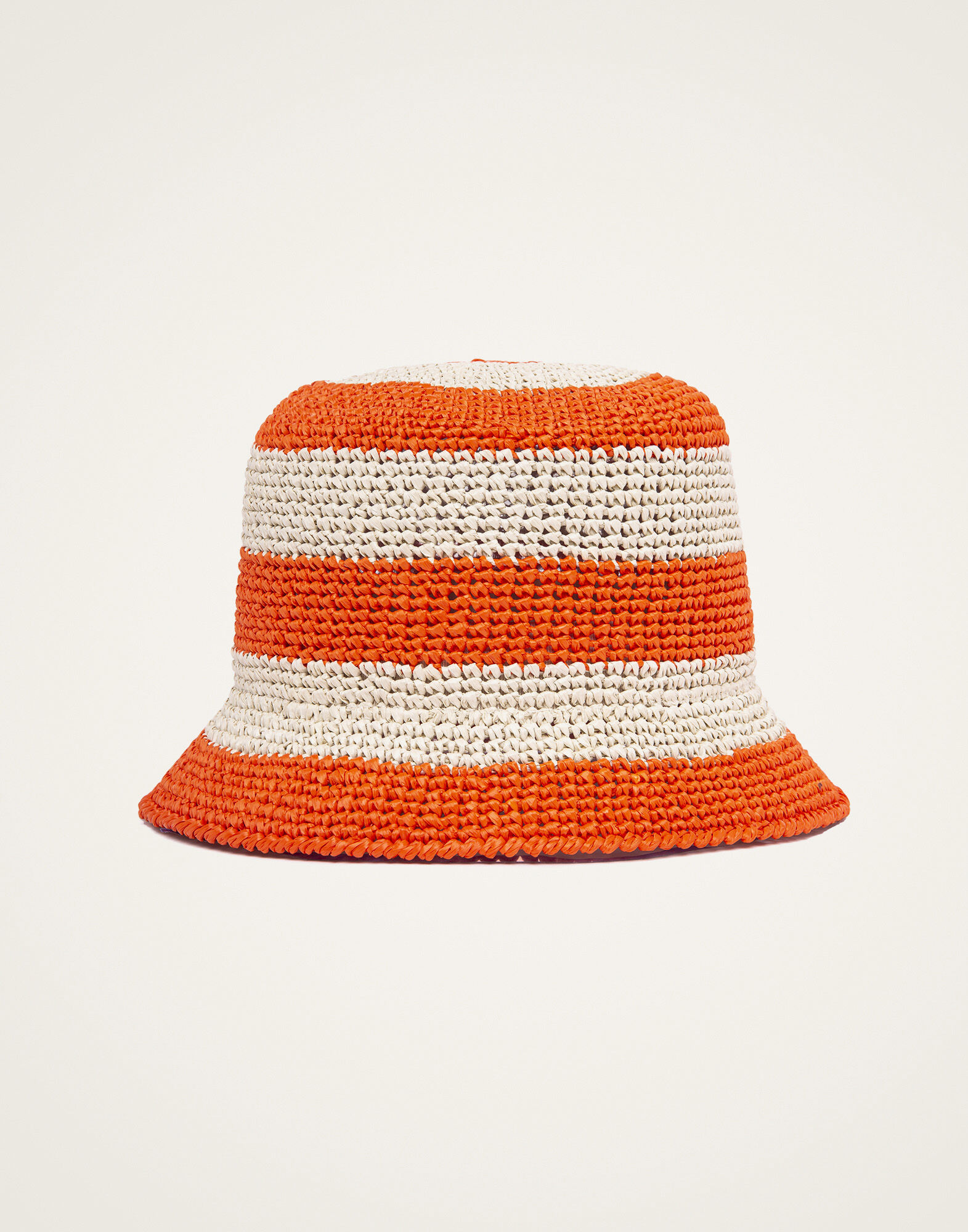 La DoubleJ Bucket Hat Raffia Bicolore Arancio HAT0015RAF003ORA05OR02