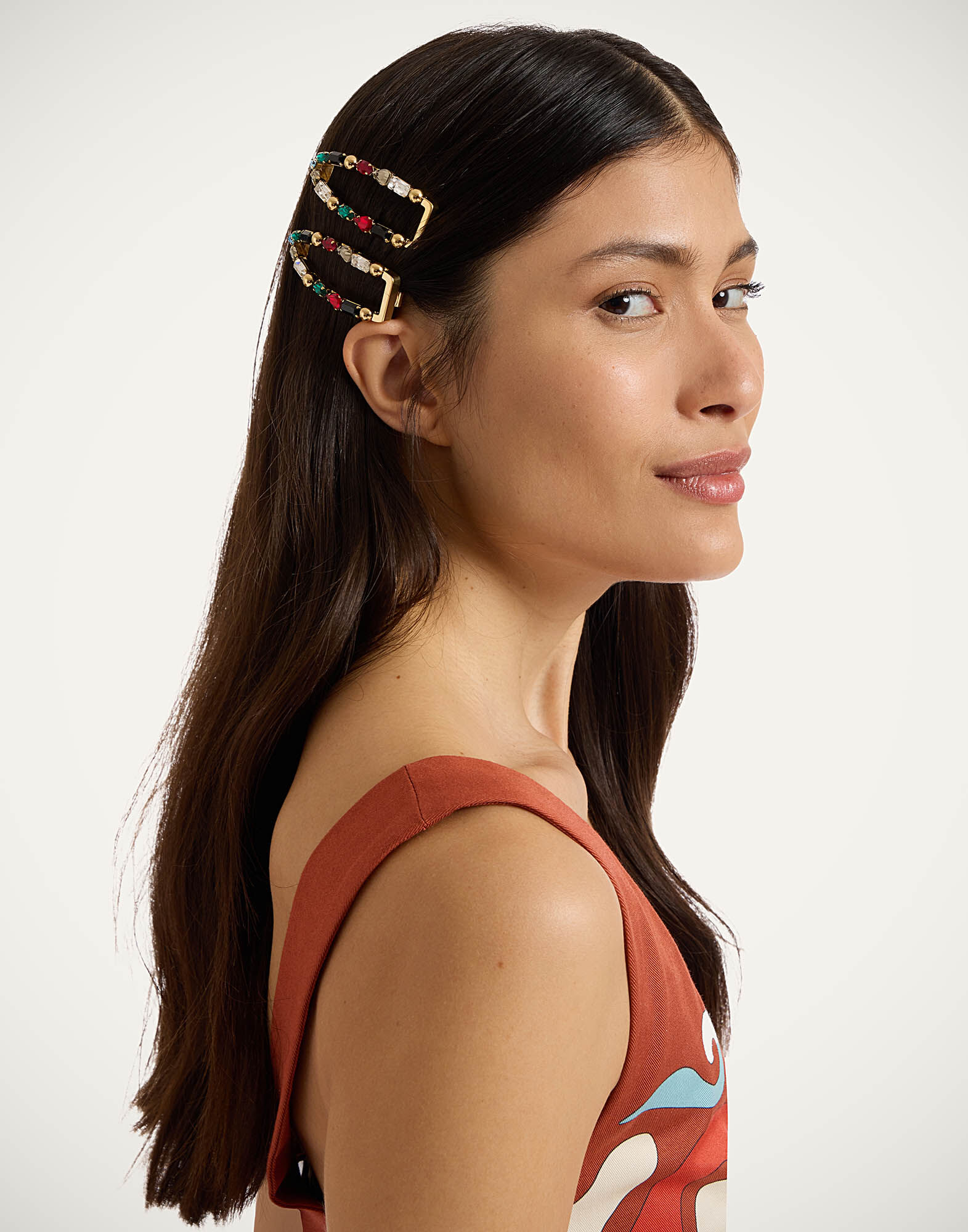 La DoubleJ Crystals Hair Clip Solid Red CLI0003BRA005SOLIDRE01