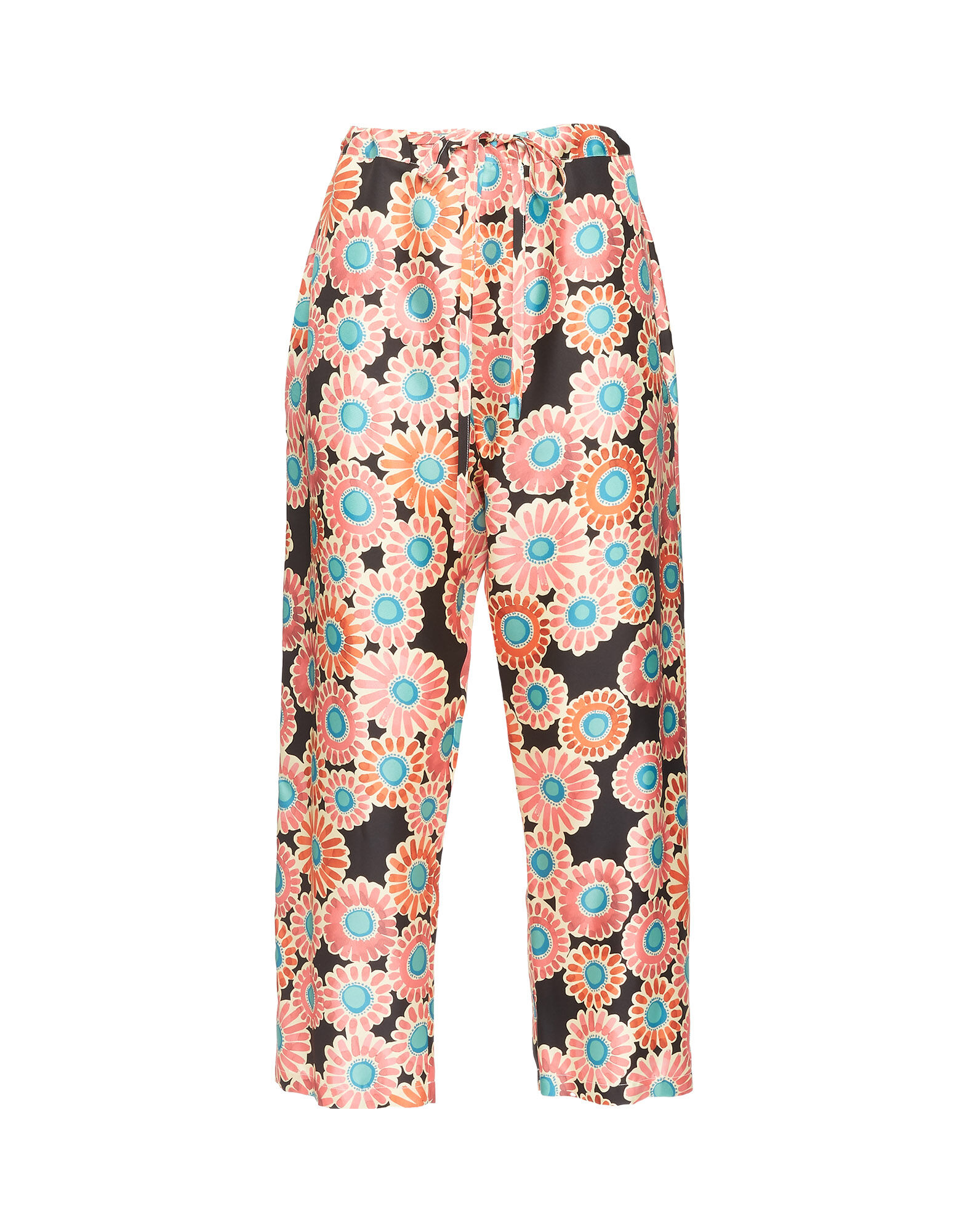 La DoubleJ Drawstring Pants Crazy Daisy Black TRO0053SIL001DAY0002