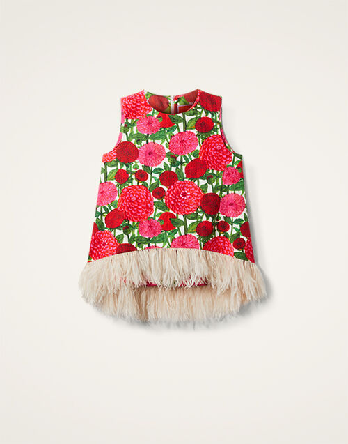 La DoubleJ La Scala Top (With Feathers) Pink Dahlias TOP0013COT005DAH001