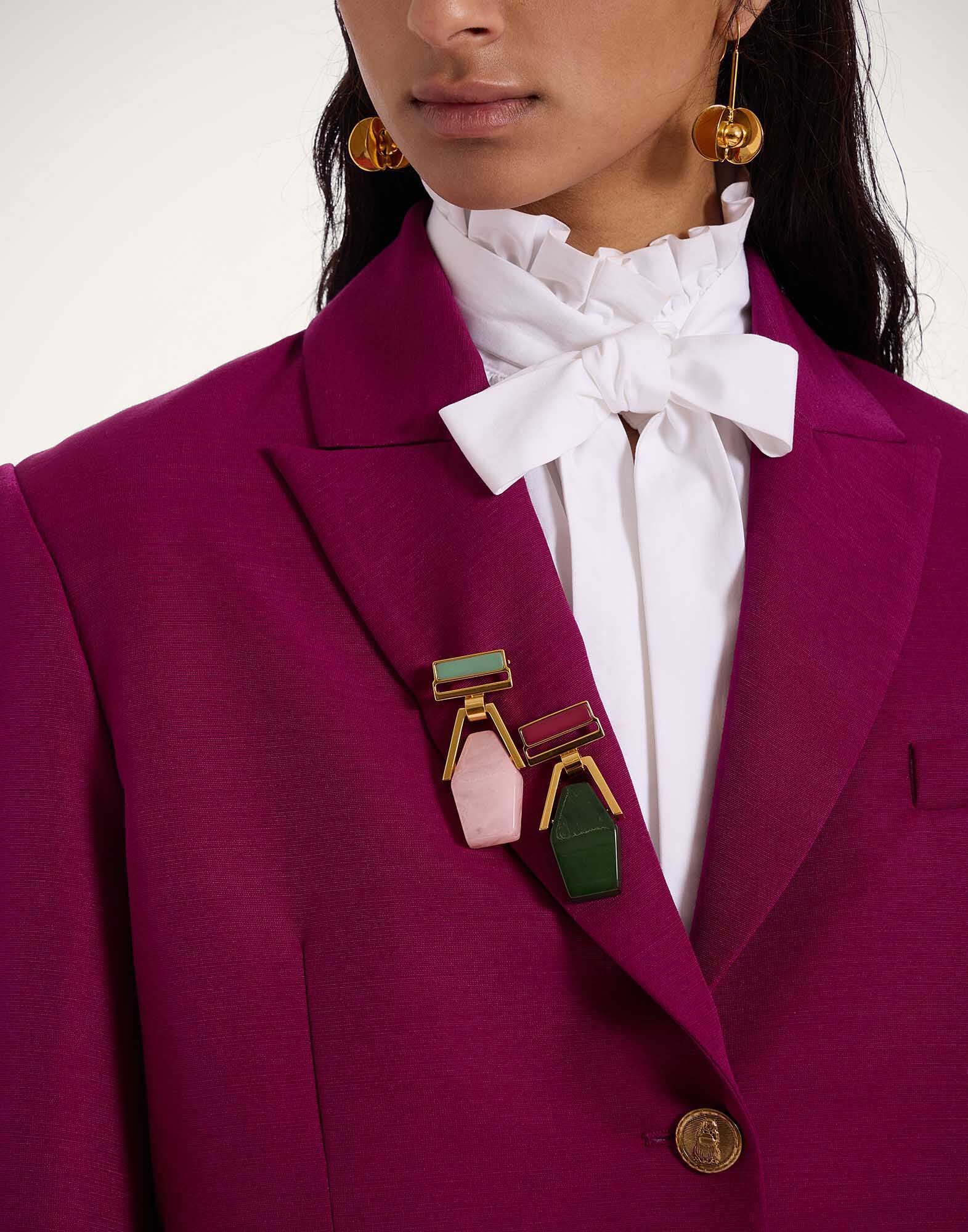 La DoubleJ Portal Brooch 24k Gold Plate & Pink Resin BCH0002POL014SOLIDPI02