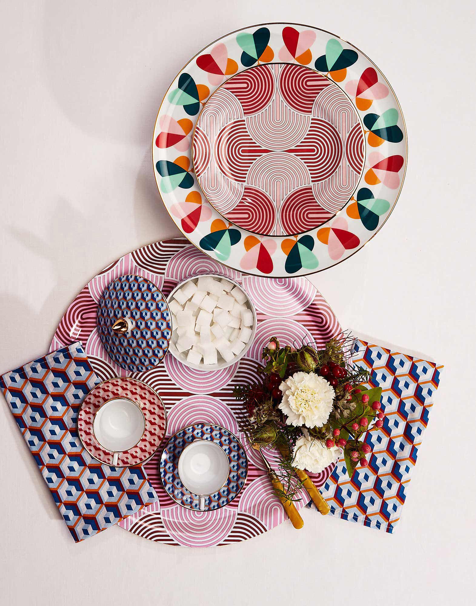 La DoubleJ Large Napkins Set Of 2 Cubi Blu NAP0006LIN001CUB0004