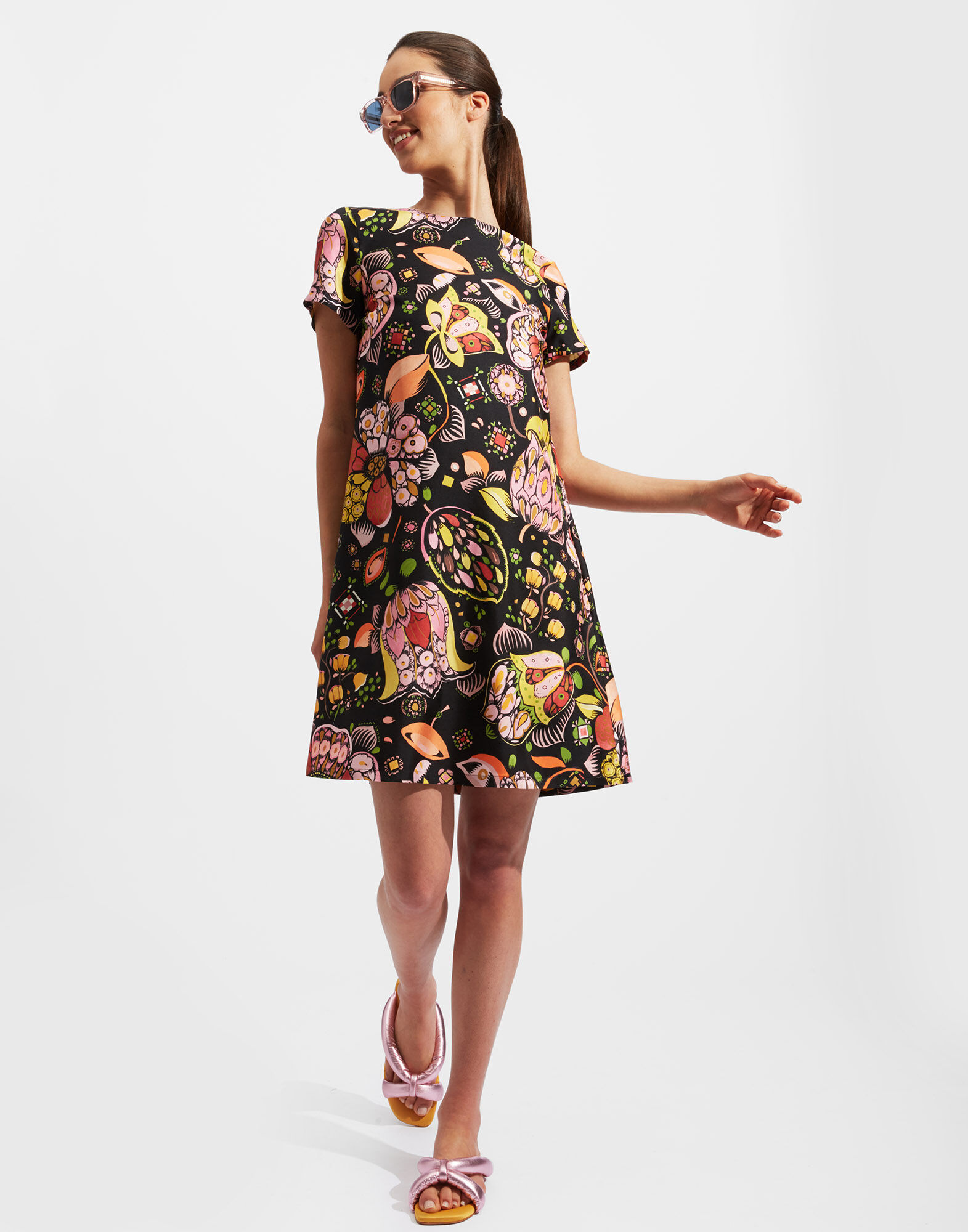 La DoubleJ Mini Swing Dress Eden DRE0159SIL001EDE0001