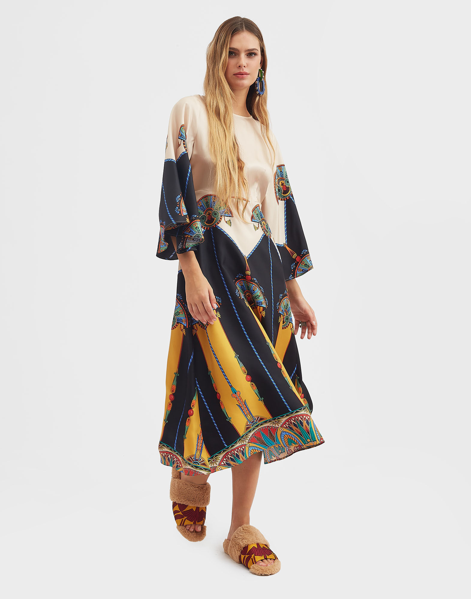 La DoubleJ Sorella Dress Aswan Plac&eacute;e Ivory DRE0179SIL001ASW01WH04