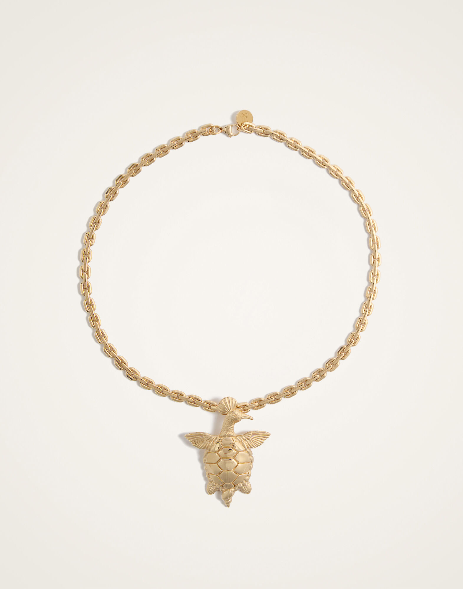 La DoubleJ Turtlair Necklace 24K Gold Plate NEC0057BRA003SOLIDYE05