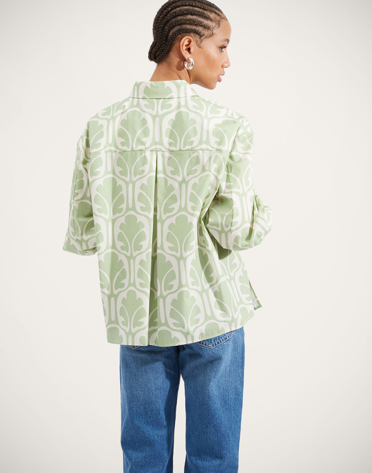 La DoubleJ Poet Shirt Grove SHI0055COT039GRV01GR05