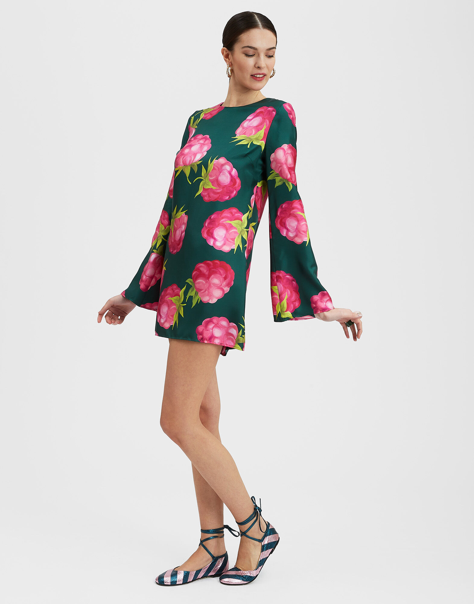 Mini Supreme Swing Dress in Lampone Emerald for Women | La DoubleJ US