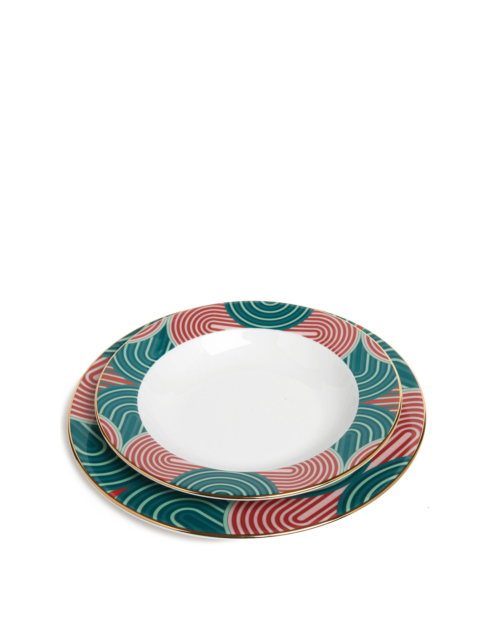 La DoubleJ Soup & Dinner Plate Set Slinky Verde DIS0050CER001SLI0005