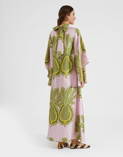 La DoubleJ Dresses Women - Magnifico Dress Big Pineapple Pink XS 100% Silk La DoubleJ Dresses Women - Magnifico Dress Big Pineapple Pink XS 100% Silk