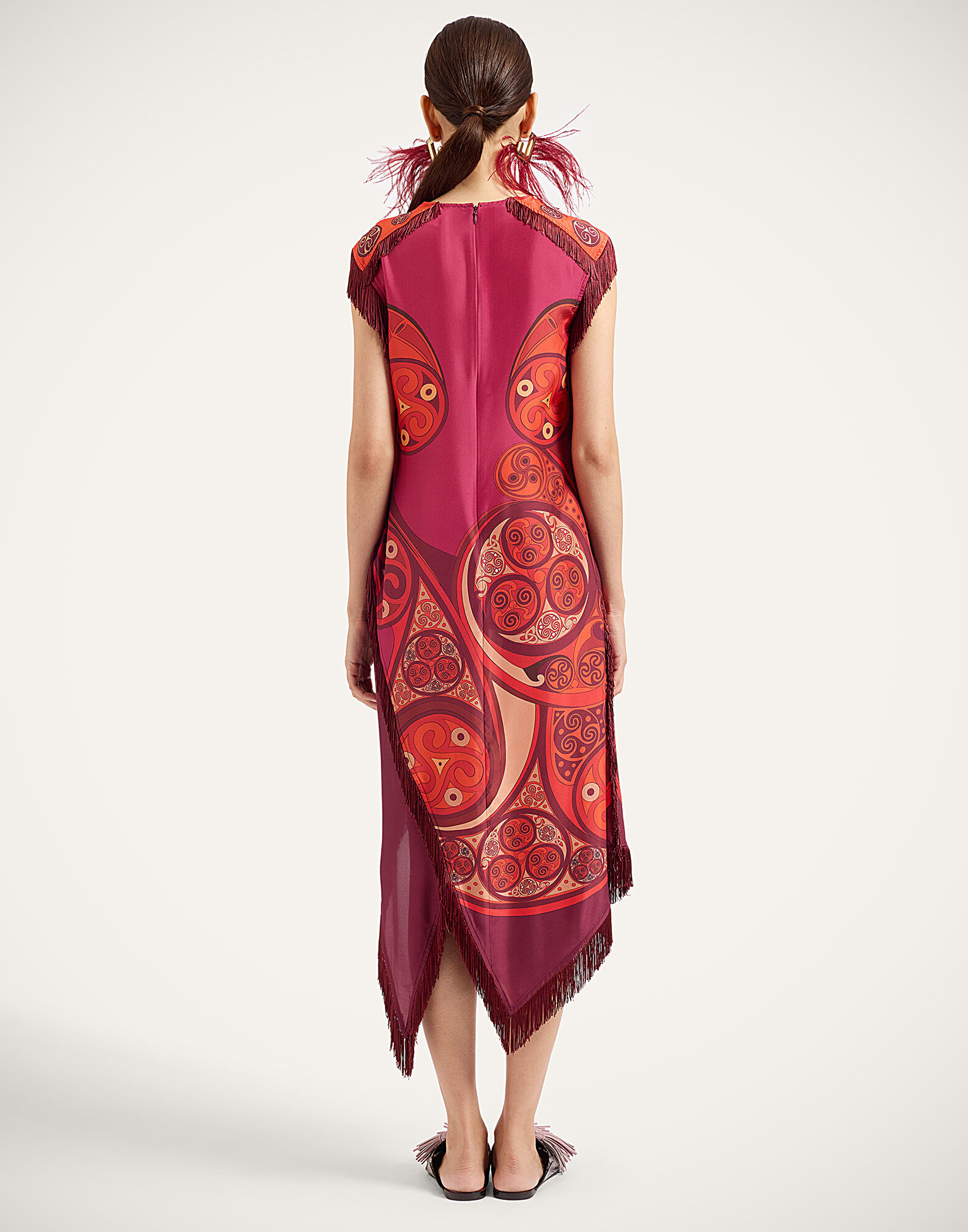 La DoubleJ Scarf Dress Alchemy Plac&eacute;e Dark Red DRE0964SIL009ALC03RE40
