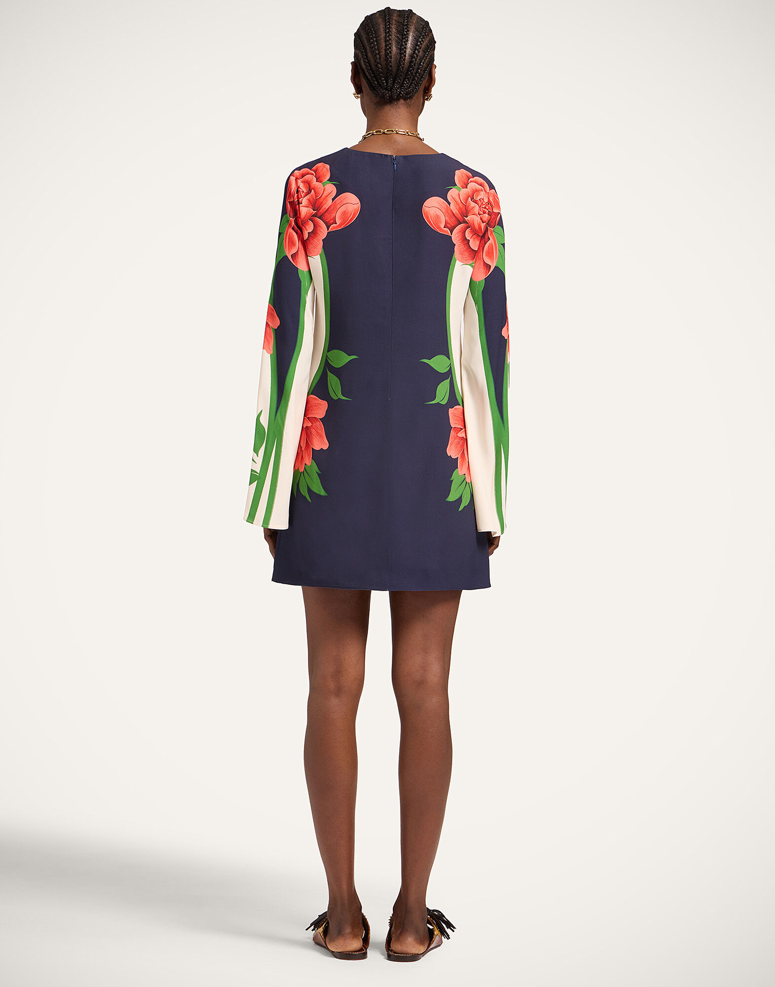 La DoubleJ Mini Supreme Swing Dress Queen Peony Plac&eacute;e Blue DRE0619SAB001QPE02BU03