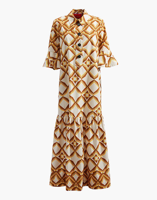 La DoubleJ Artemis Dress Diamonds Giallo DRE0176COT001DIA0002