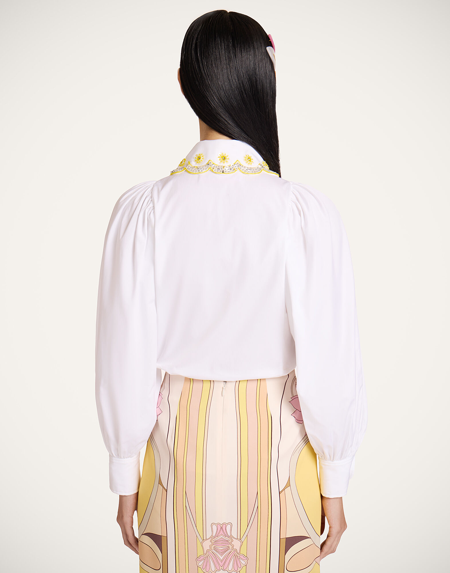 La DoubleJ Pouf Shirt Solid White SHI0169COT064SOLIDWH01