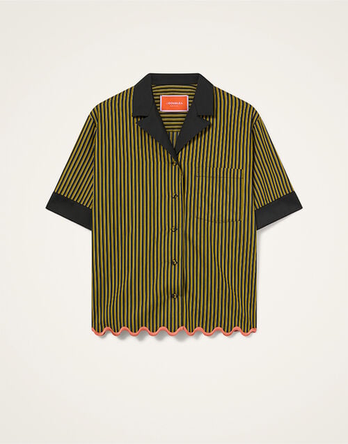 La DoubleJ Boxy Shirt Pinstripe Green SHI0170VIS029STR09GR02