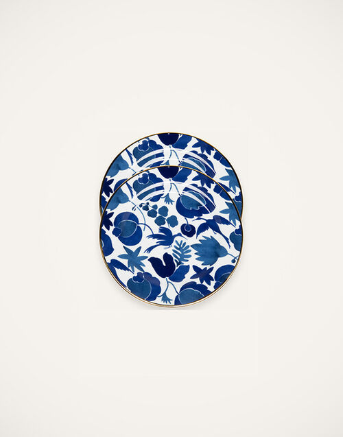 La DoubleJ Dessert Plate Set of 2 Wildbird Blu/Bianco DIS0023CER001CER0018