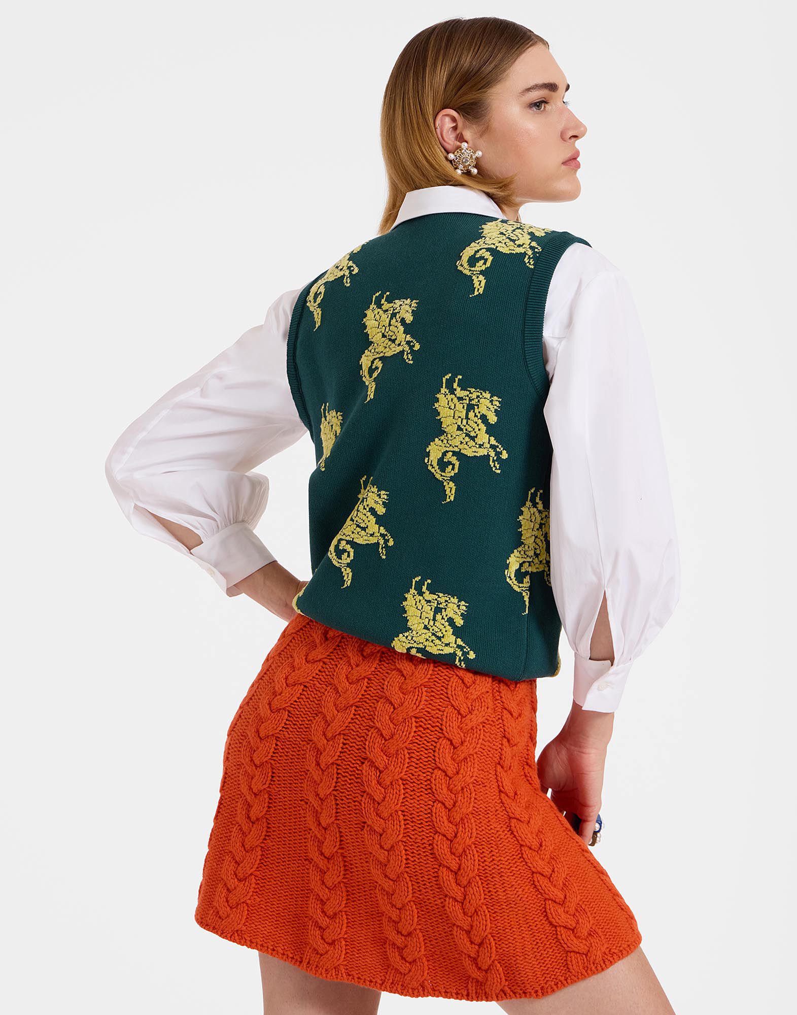 La DoubleJ Gryphos Gilet Black & Lime PUL0212KNI121VA289GR09