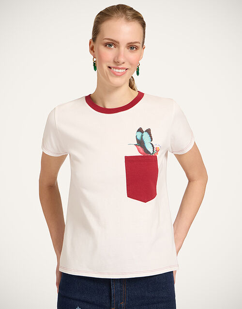 La DoubleJ High Vibe Tee Butterbird White TSH0070JER079BTB01WH01