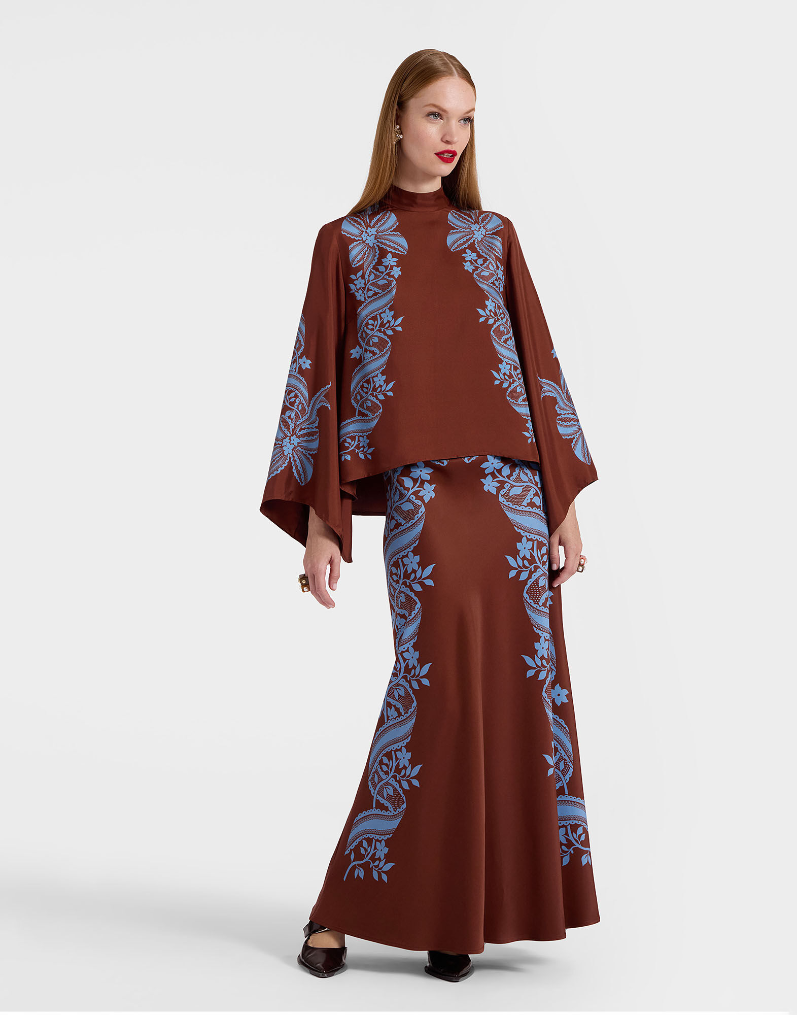 La DoubleJ Sleek Skirt Signoria Plac&eacute;e Brown SKI0127VIS024SIG01BR11