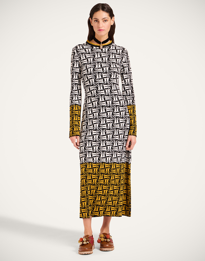 La DoubleJ Dresses Women - Knit Swing Dress Black & White S 55% Cotton 45% Wool La DoubleJ Dresses Women - Knit Swing Dress Black & White S 55% Cotton 45% Wool