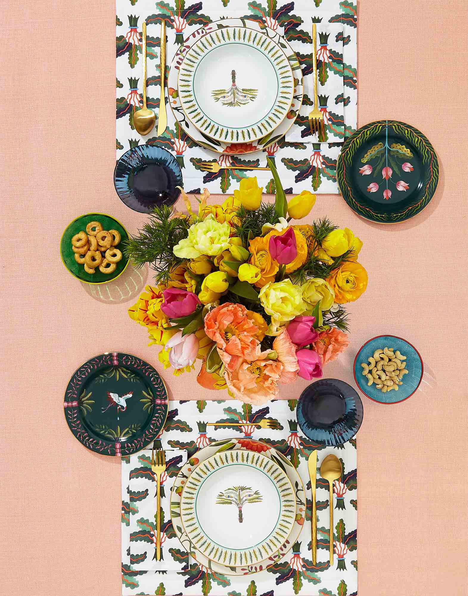 La DoubleJ Placemat Set Of 2 Palms TBM0001LIN001HLE0022