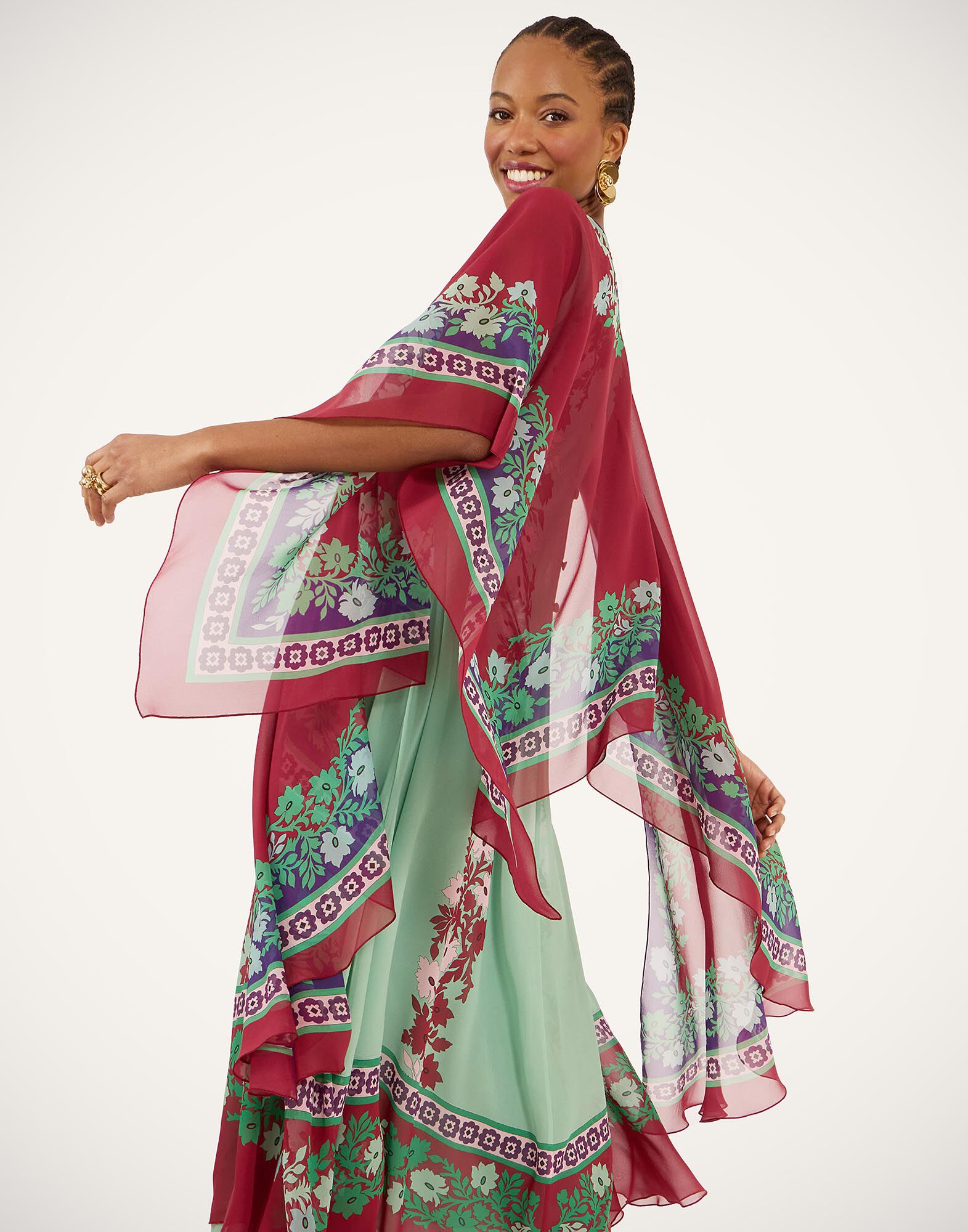 La DoubleJ Maria Cape Regalia Plac&eacute;e Red SCA0092SIL014REG02RE01