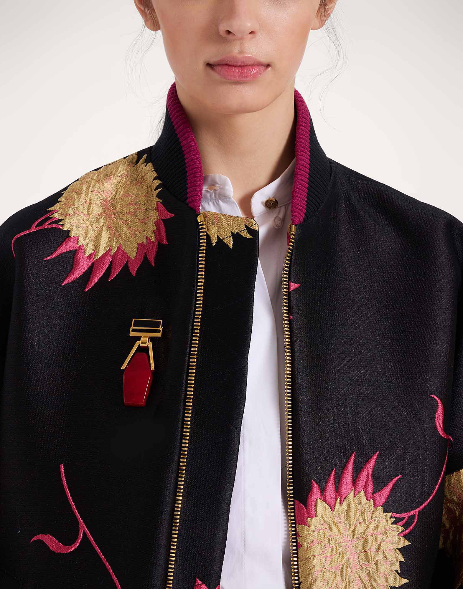 La DoubleJ Portal Brooch 24k Gold Plate & Red Resin BCH0002POL014SOLIDRE02