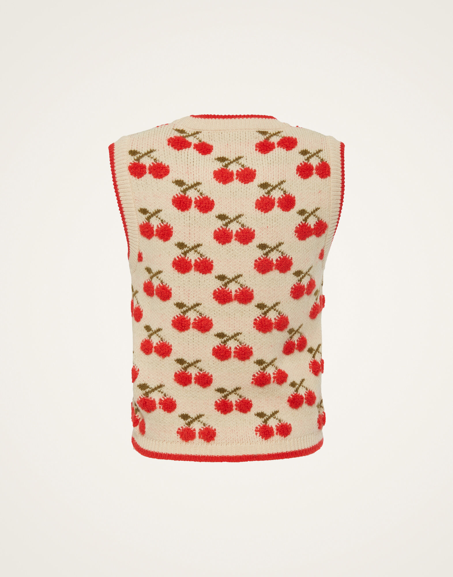 La DoubleJ Cherry Vest Off White PUL0134KNI092VA200WH05