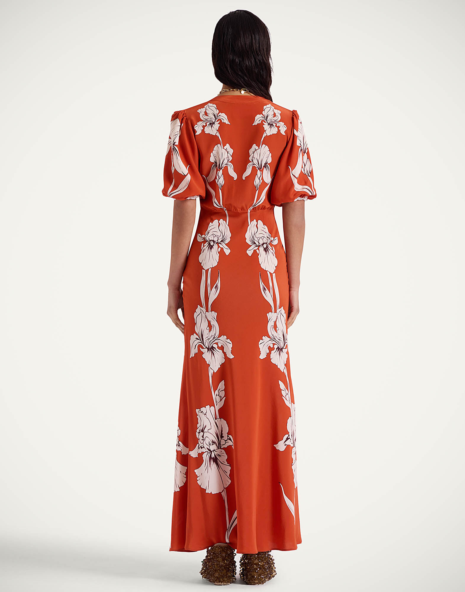 La DoubleJ Marlene Dress Iris Plac&eacute;e Dark Orange DRE0869CRE002IRS07OR03