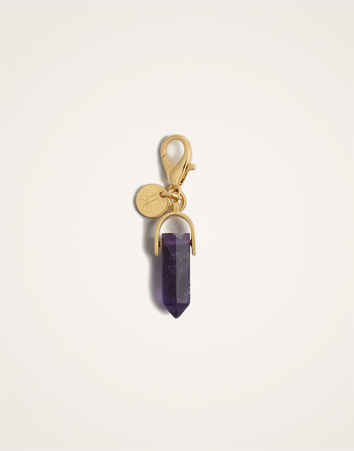 La DoubleJ Mini Pillar Charm 24k Gold Plate & Amethyst CHM0018BRA003AME01YE05