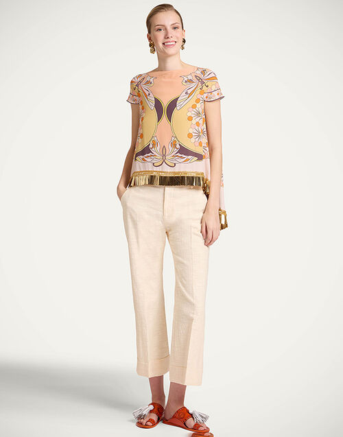 La DoubleJ Hendrix Pants Solid Cream TRO0014COT005SOLIDWH03